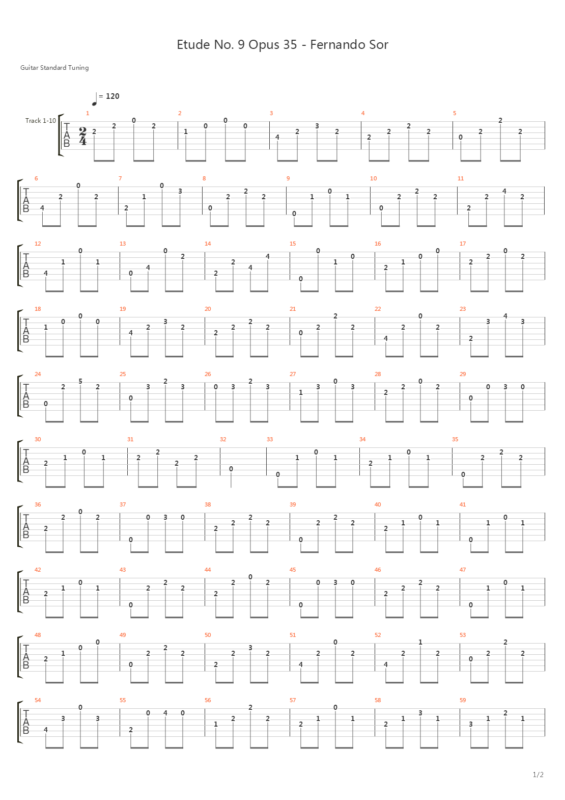 Estudio No 9 Opus 35吉他谱