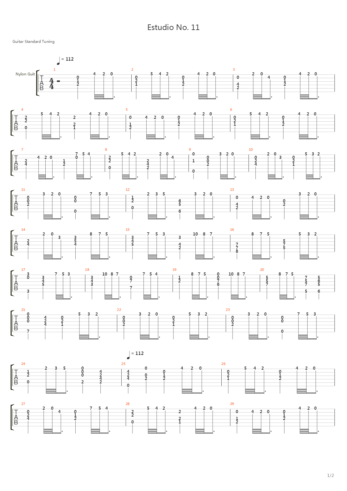 Estudio No 11吉他谱
