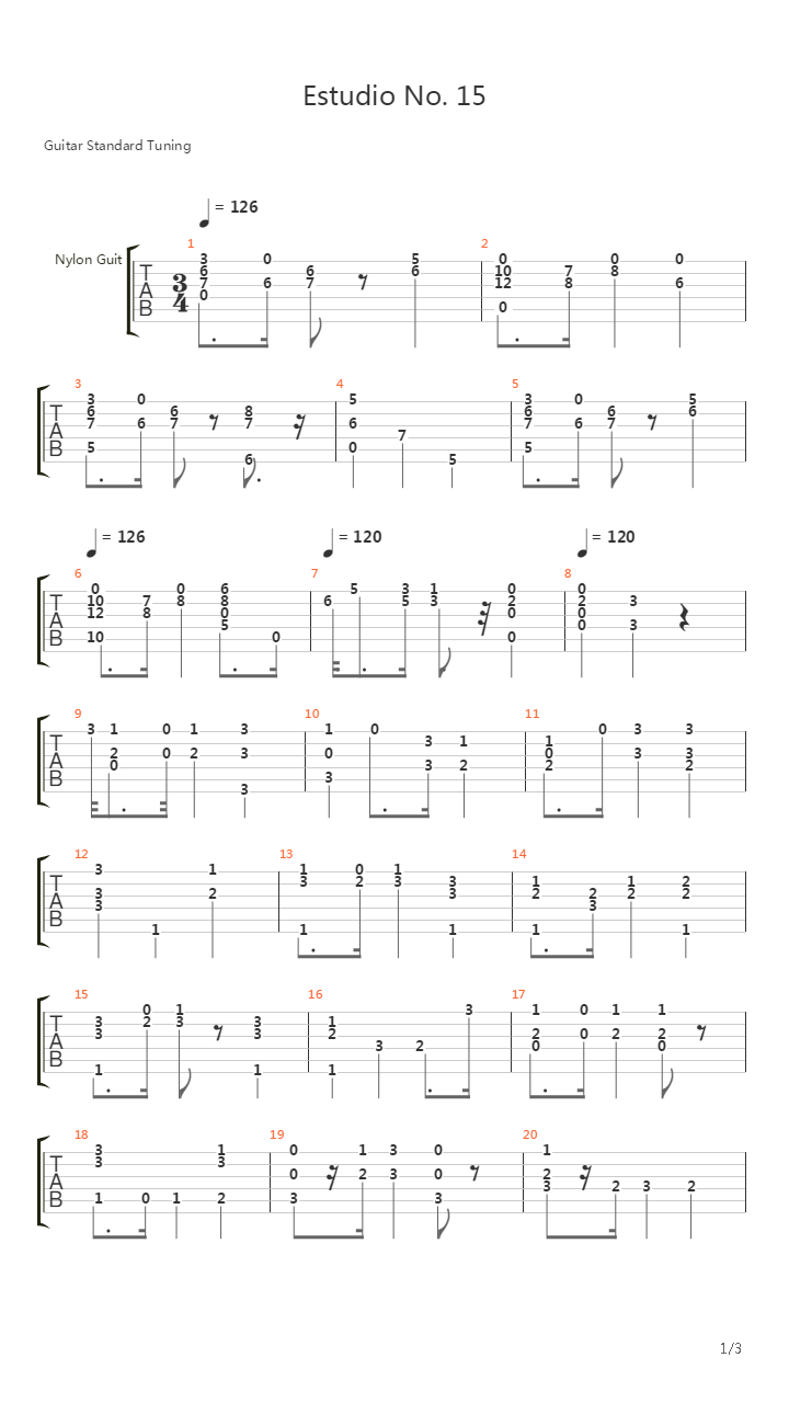 Estudio No 15吉他谱