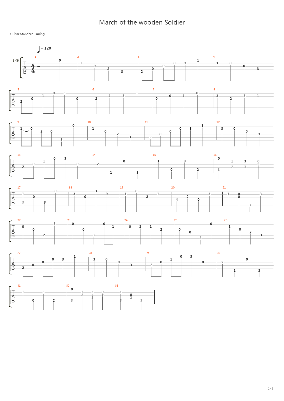 March Of The Wooden Soldier吉他谱