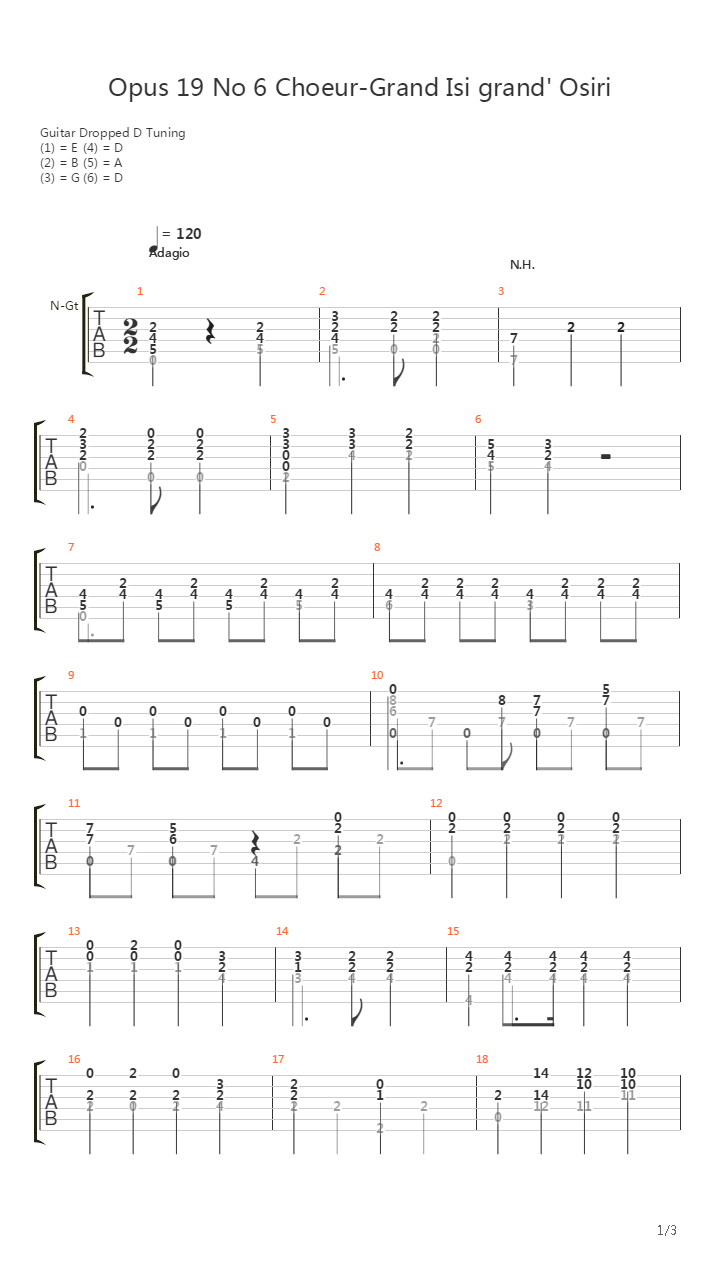 Opus 19 No 6 Choeur-grand Isi Grand Osiri吉他谱