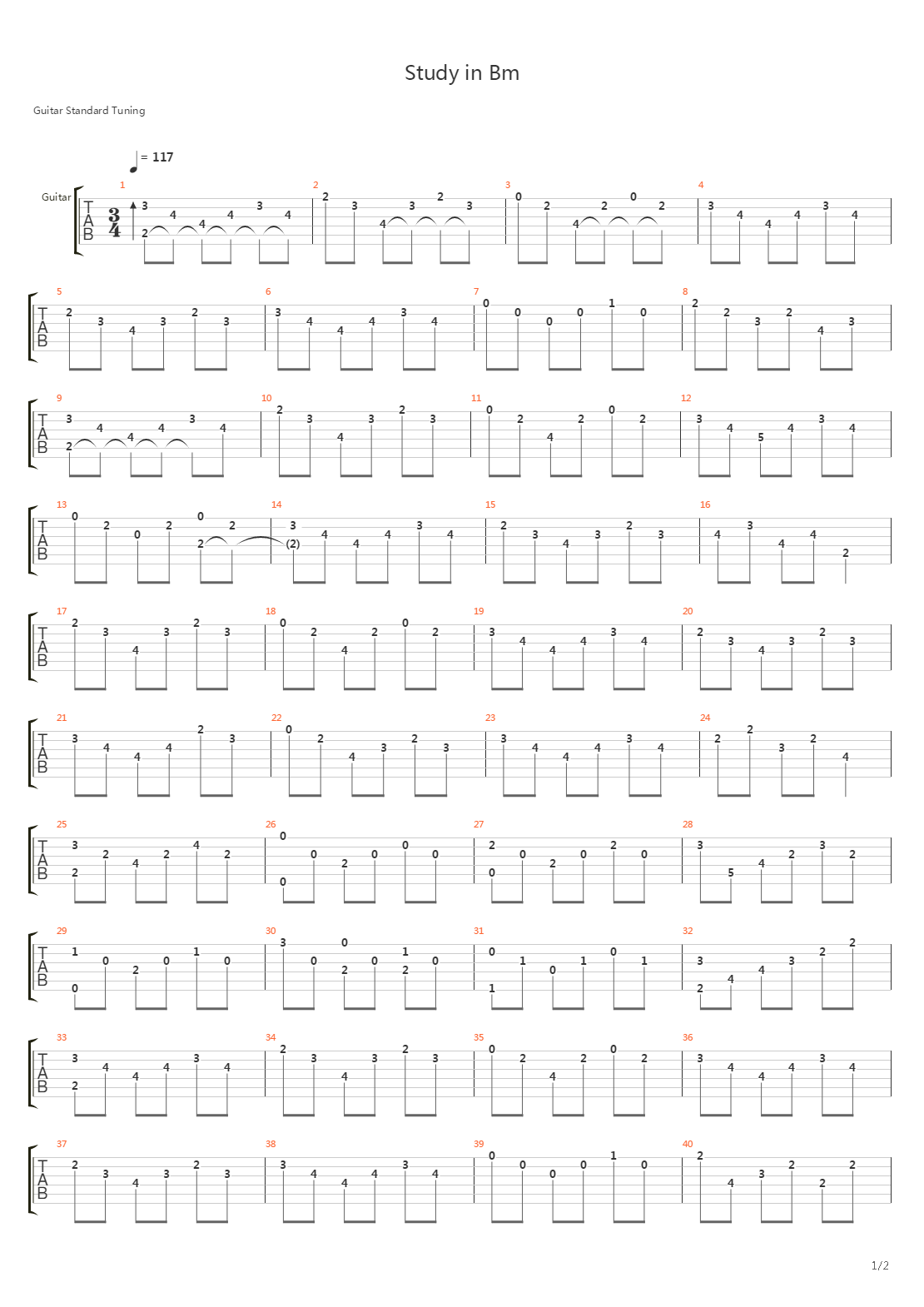 Study In Em吉他谱