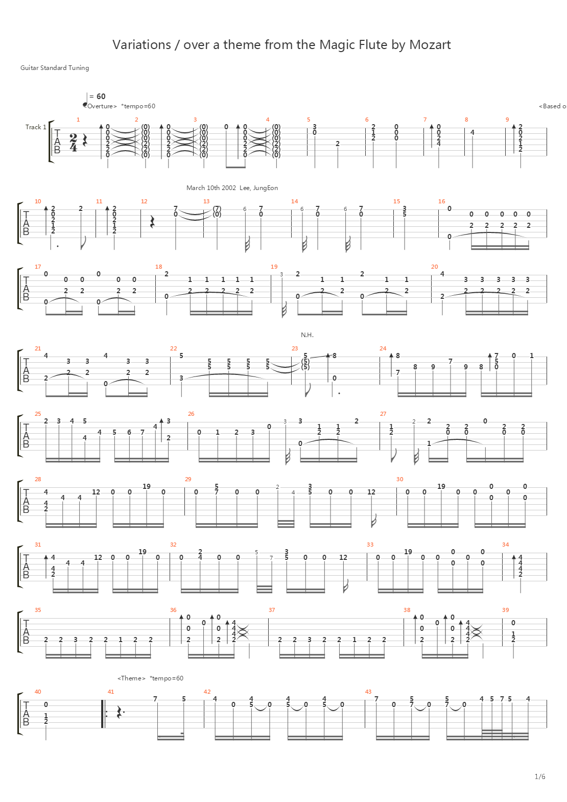 Variations From The Magic Flute吉他谱