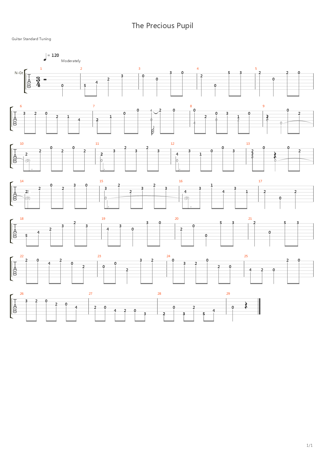 The Precious Pupil吉他谱