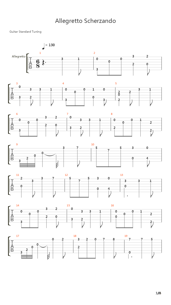 Allegretto Scherzando吉他谱