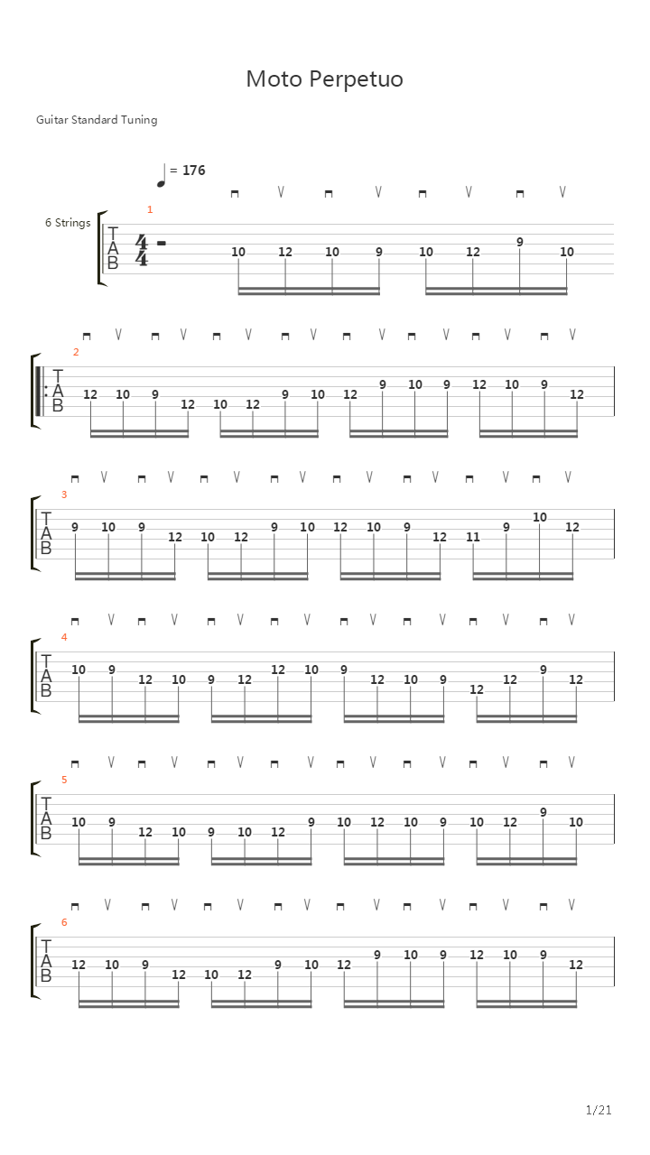 Moto Perpetuo吉他谱