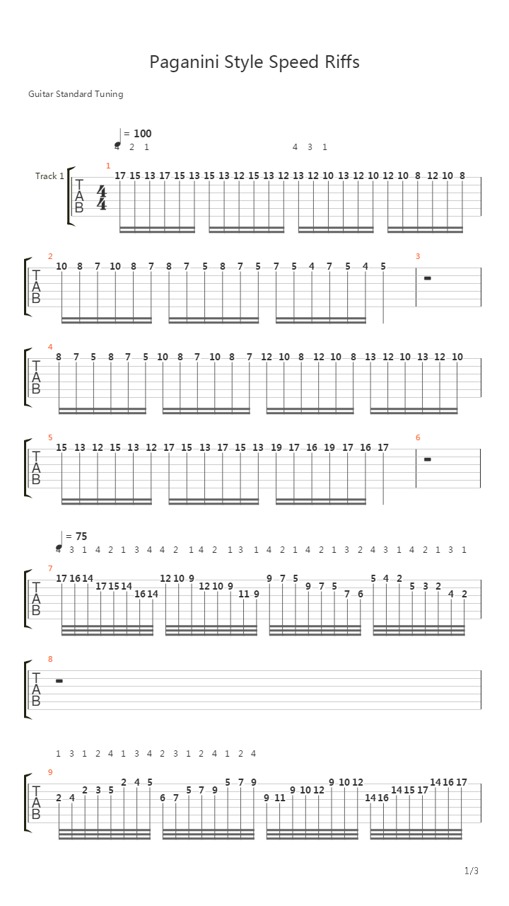 Paganini Style Speed吉他谱