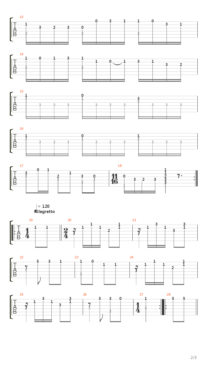 Sonata No 06 In F Ms 84(奏鸣曲)吉他谱