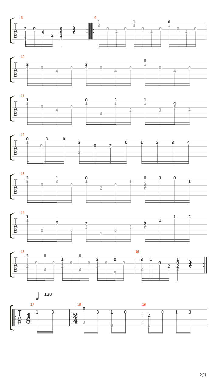 Sonata No 19 In C Ms 84(奏鸣曲)吉他谱