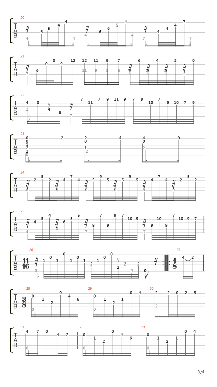Sonata No 25 In E Ms 84(奏鸣曲)吉他谱