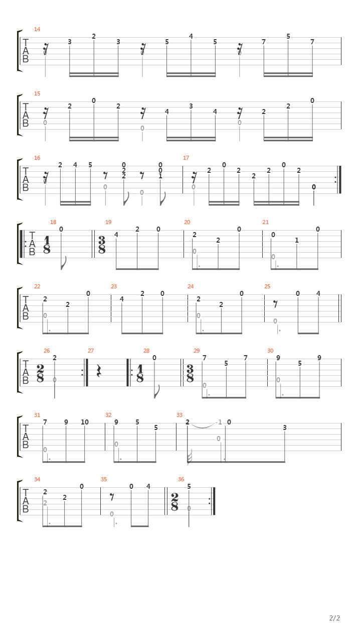 Sonata No 27 In A Ms 84(奏鸣曲)吉他谱