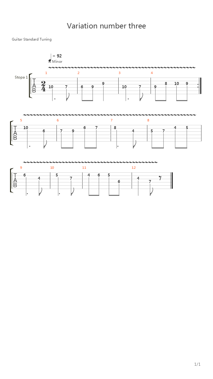 变奏曲3号吉他谱