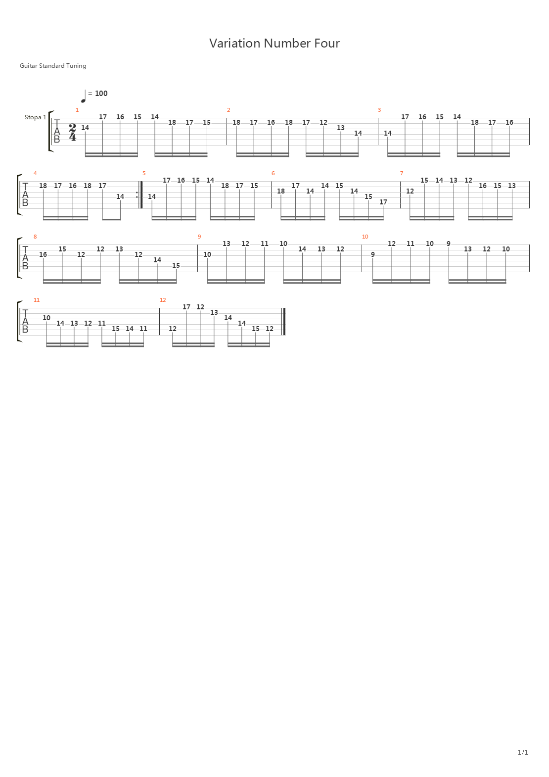 变奏曲4号吉他谱
