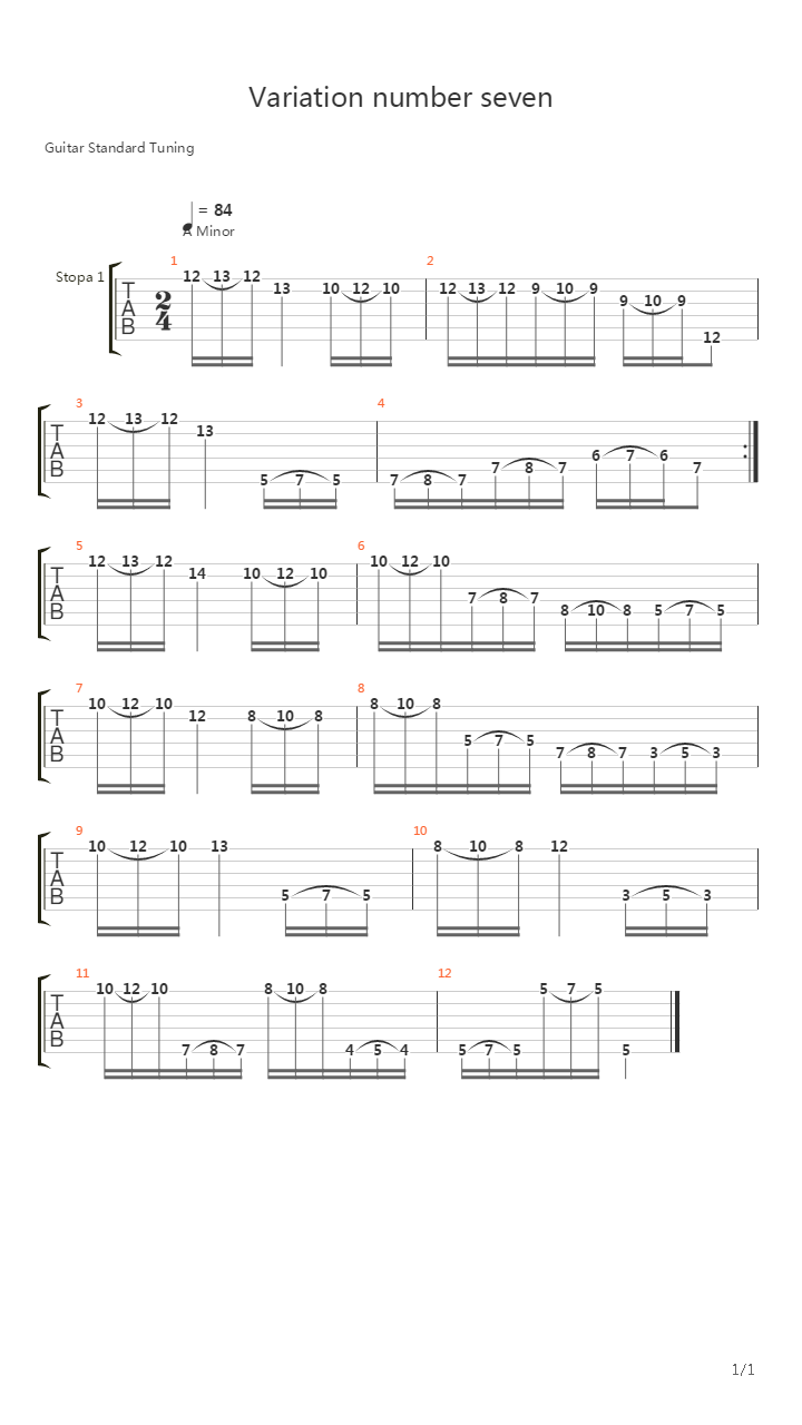 变奏曲7号吉他谱