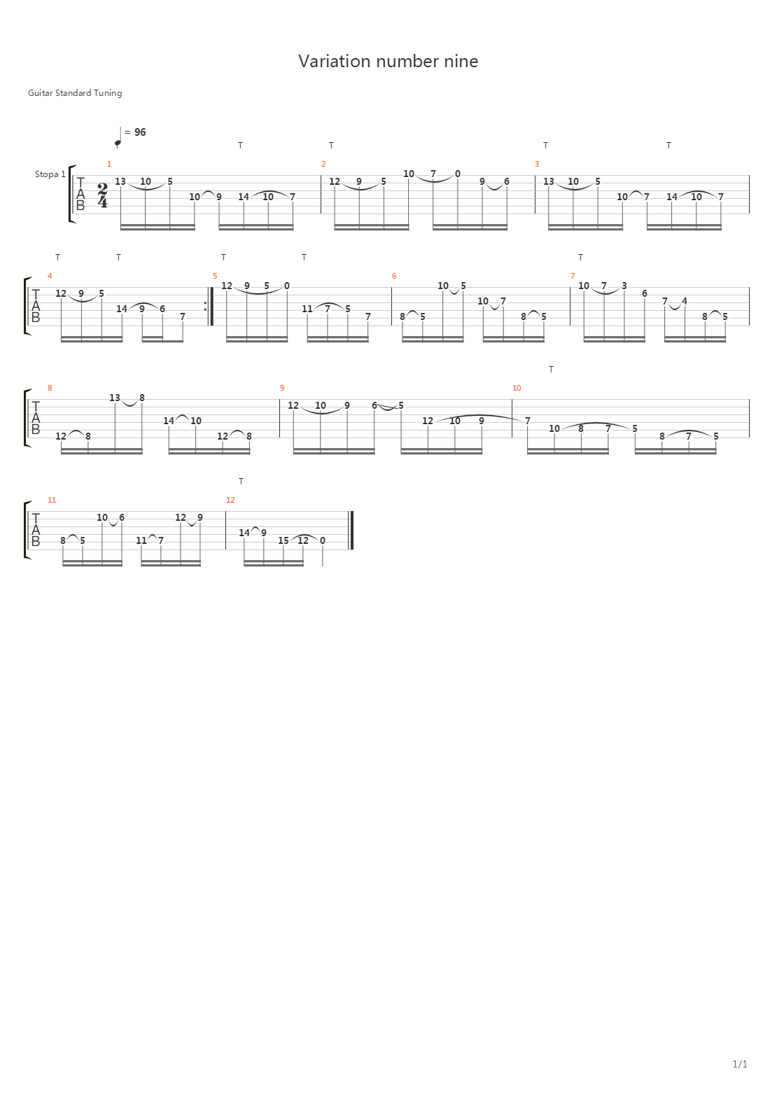 变奏曲9号吉他谱