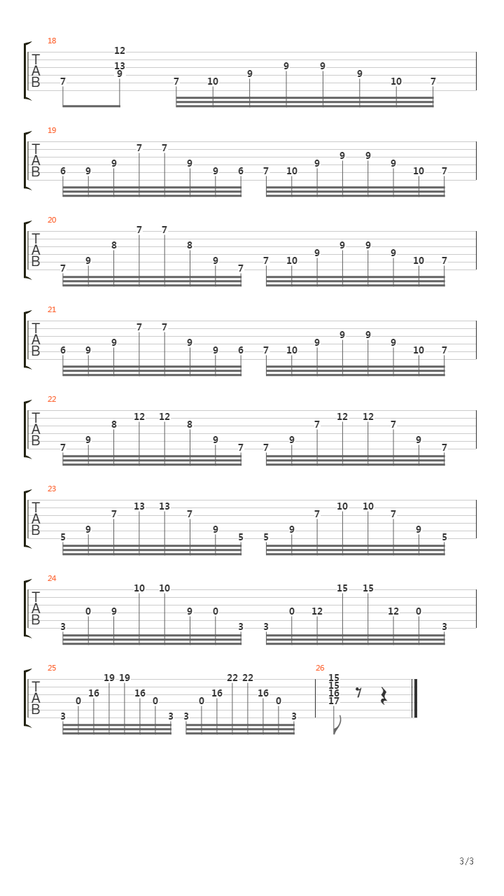 二十四首随想曲 No 1吉他谱
