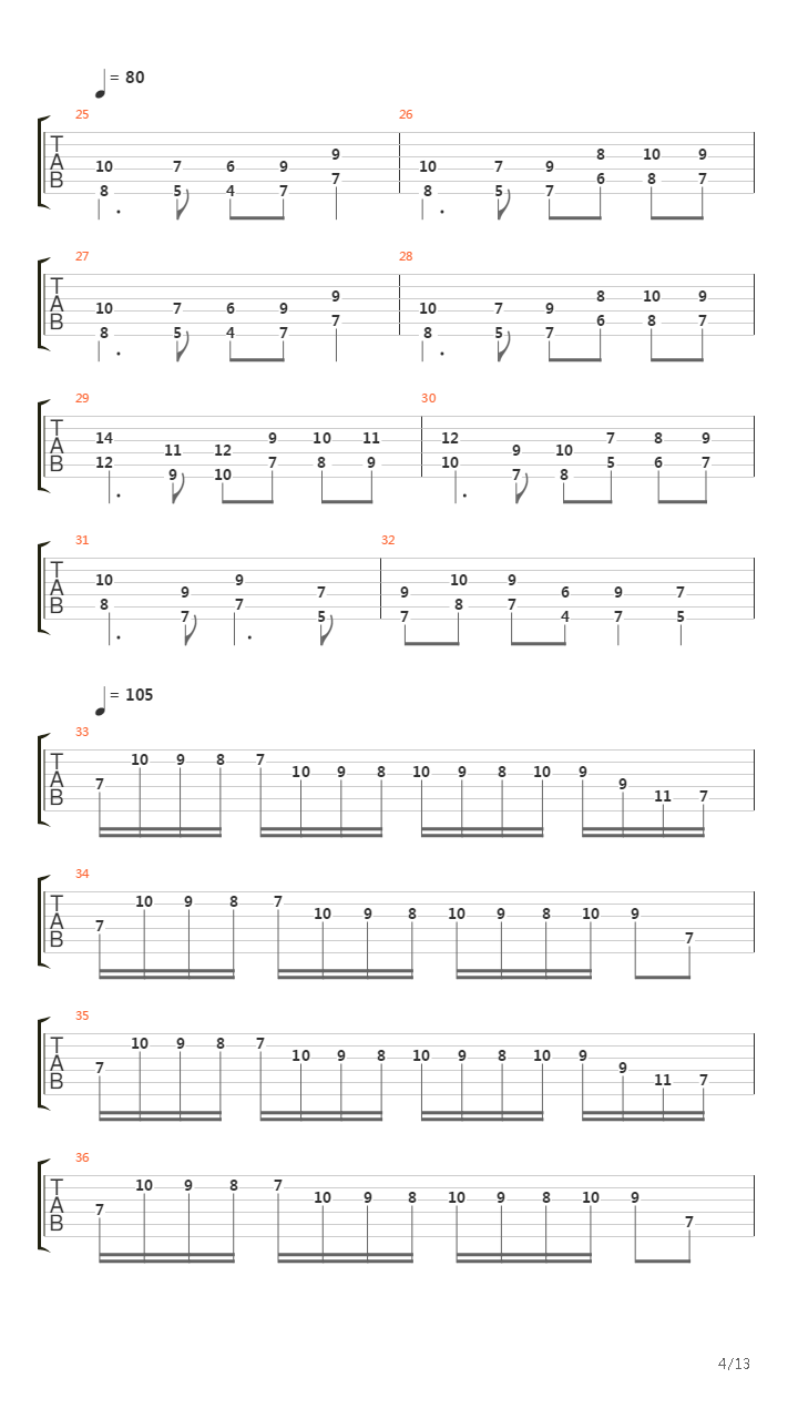 二十四首随想曲 No 5吉他谱