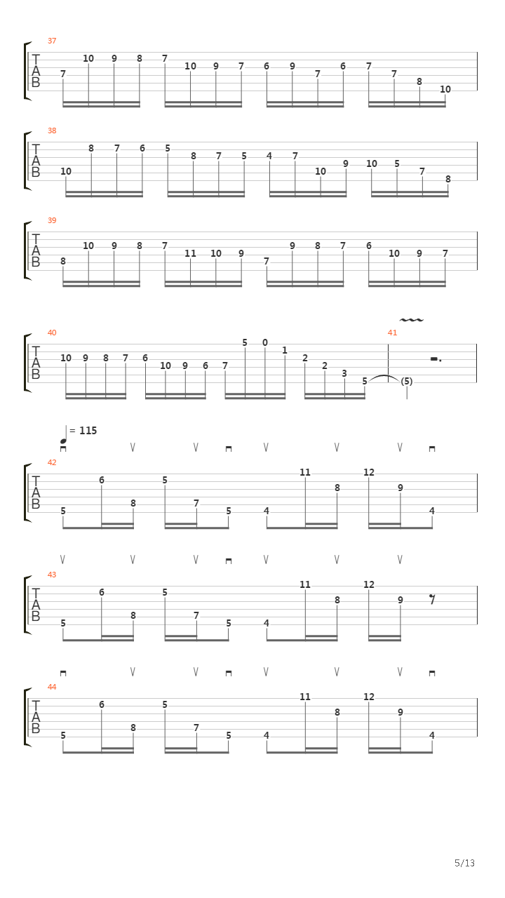 二十四首随想曲 No 5吉他谱