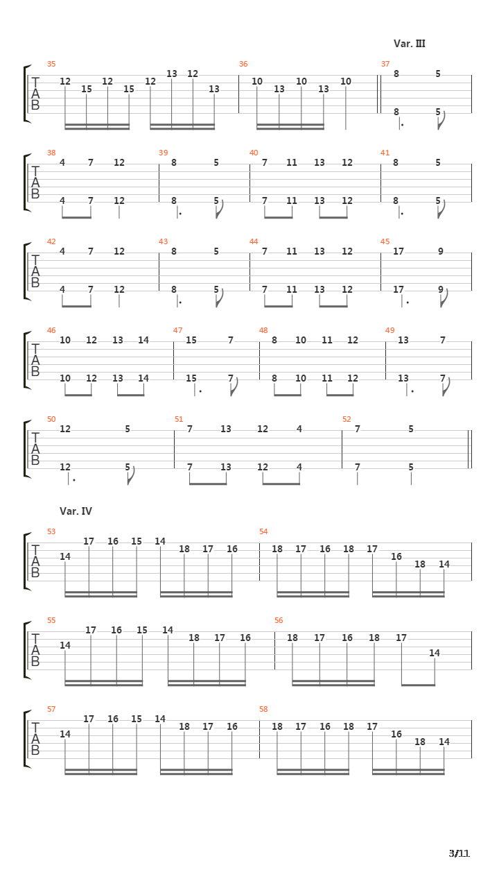 二十四首随想曲 No 24吉他谱