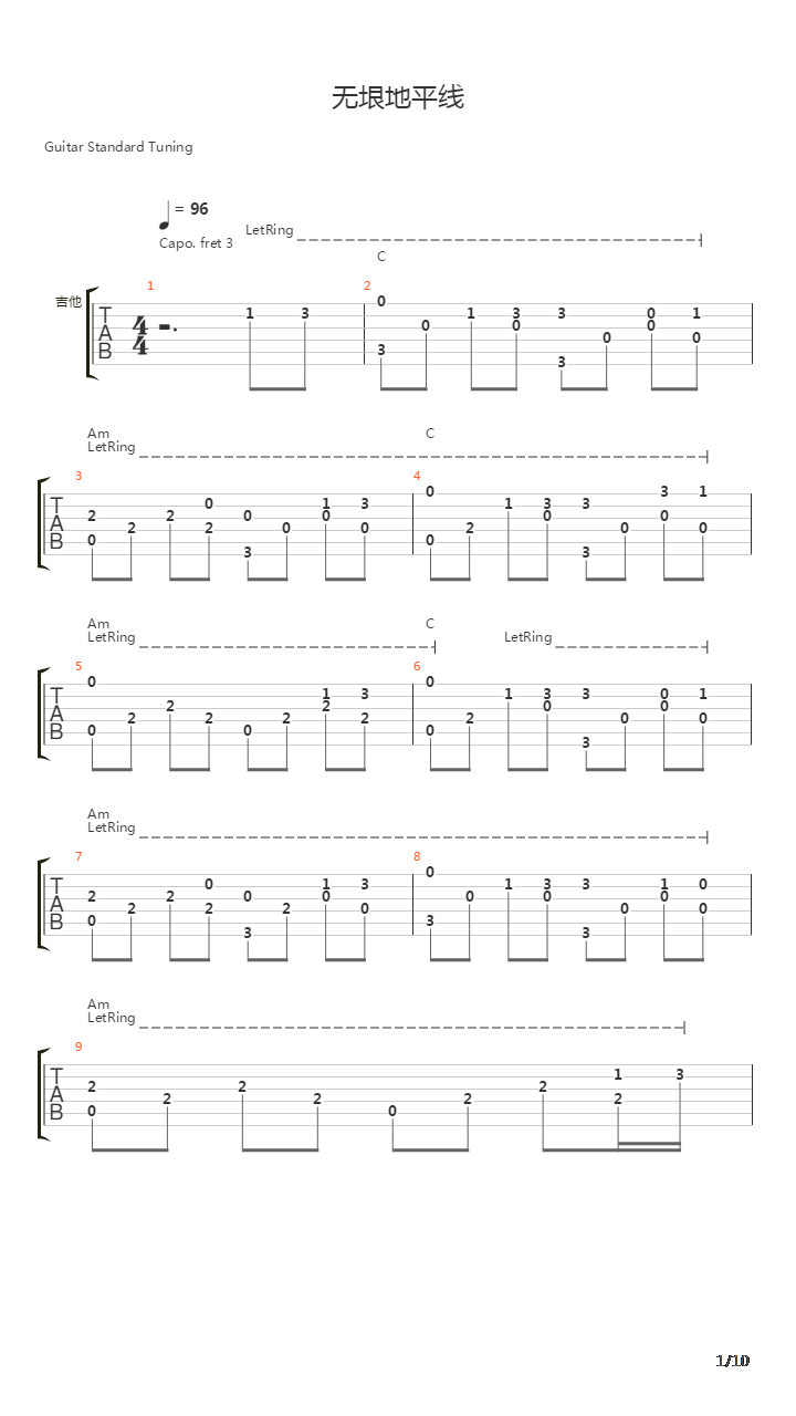 Endless Horizon(无垠地平线)吉他谱