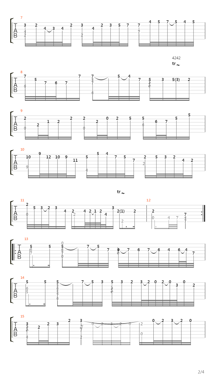 Bwv 825 Sarabande吉他谱