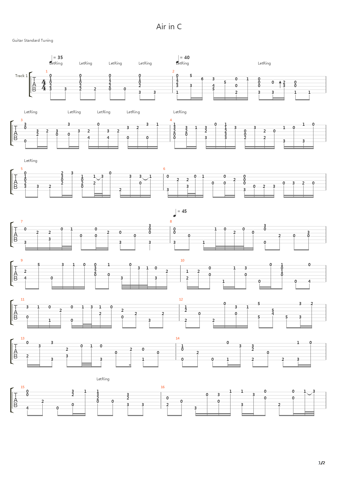 Air In C吉他谱