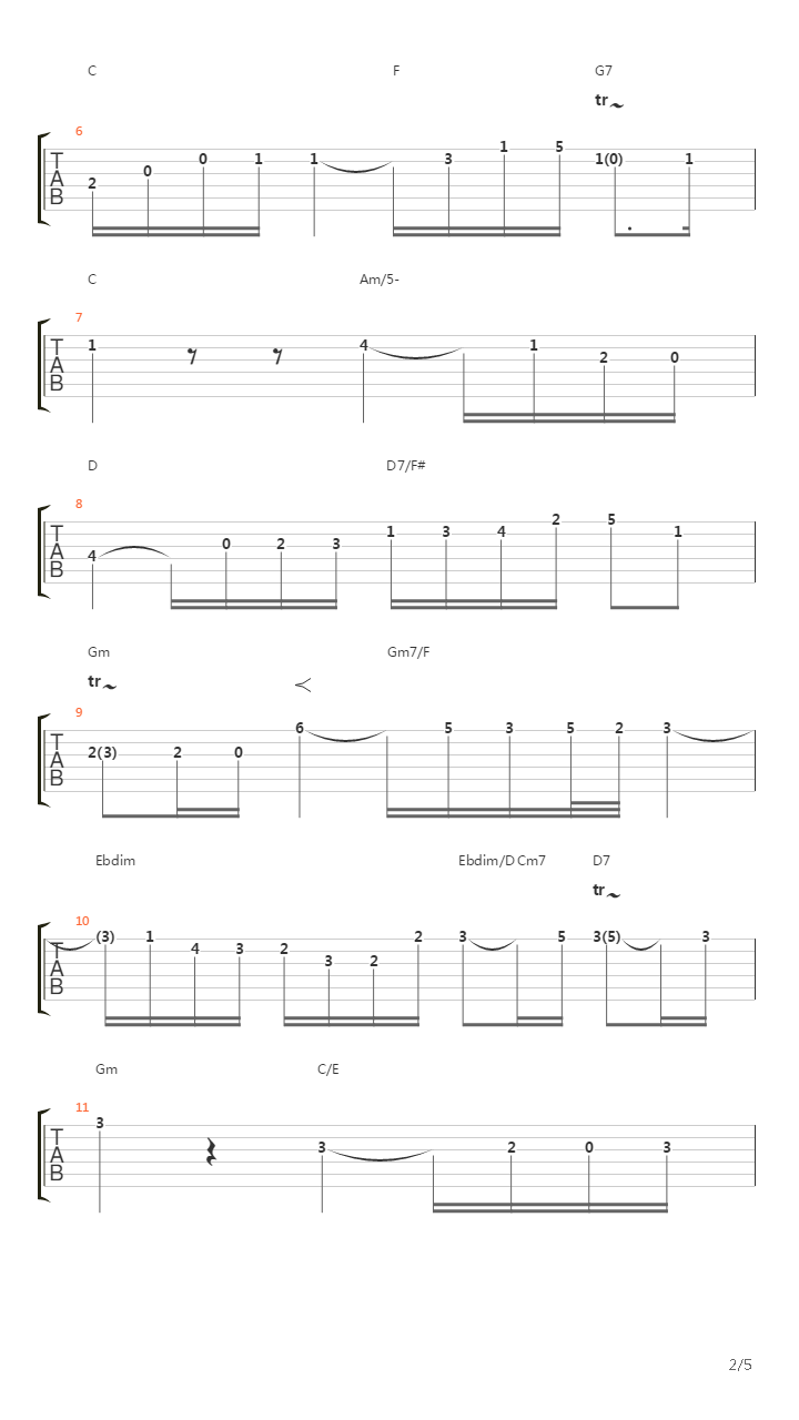Bwv 156 - Cantata Sinfonia Adagio吉他谱