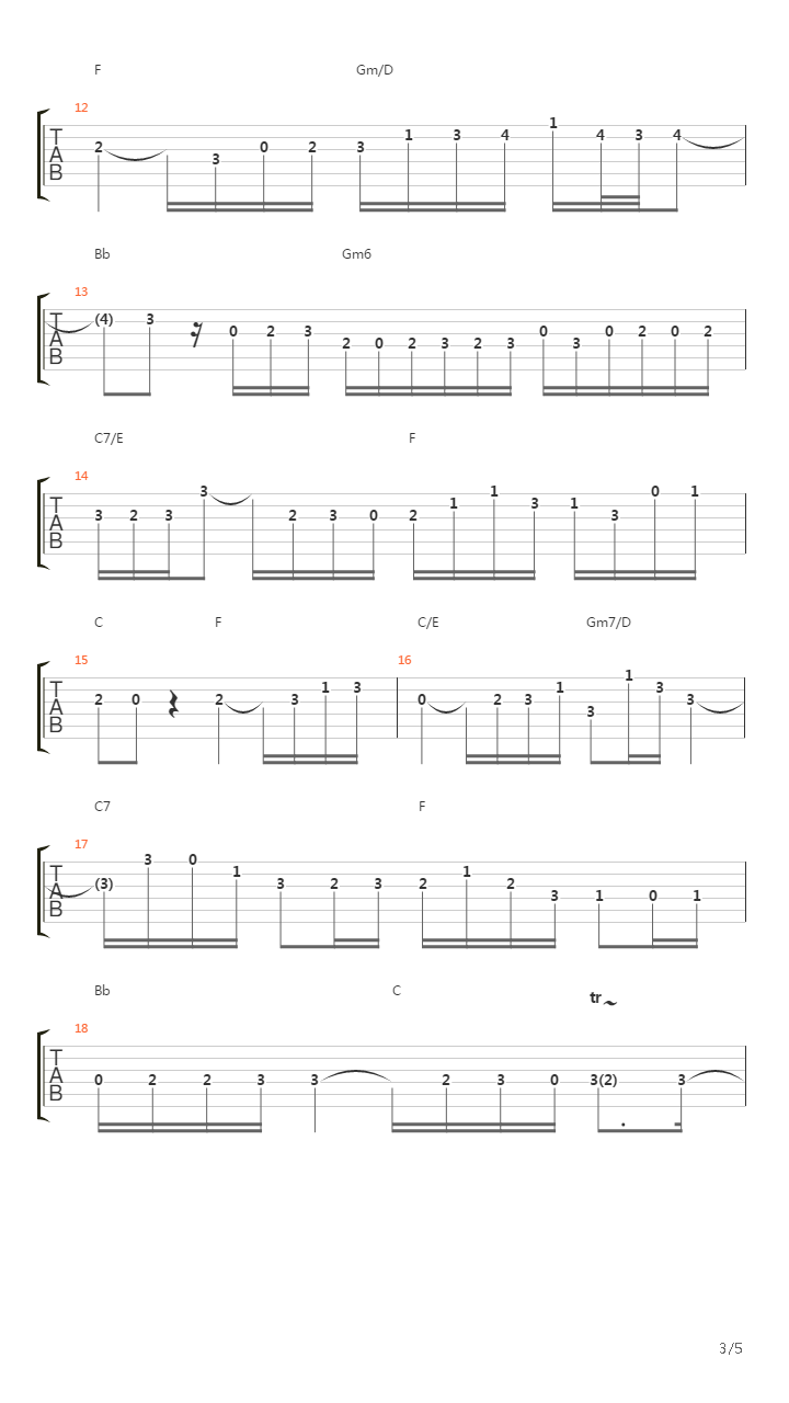 Bwv 156 - Cantata Sinfonia Adagio吉他谱