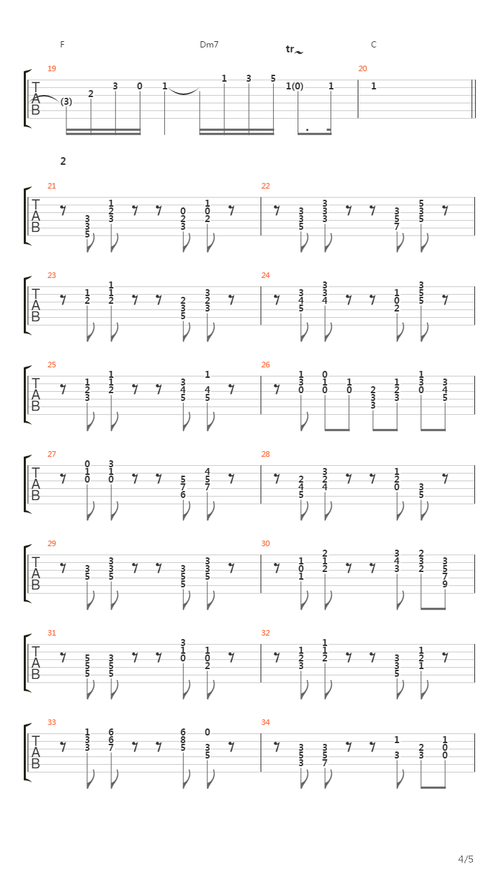 Bwv 156 - Cantata Sinfonia Adagio吉他谱