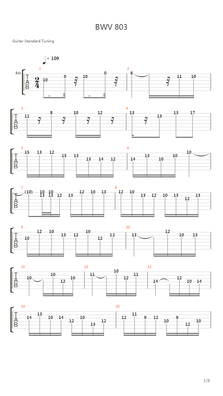 Bwv 803 - Duetto Ii In F Major吉他谱