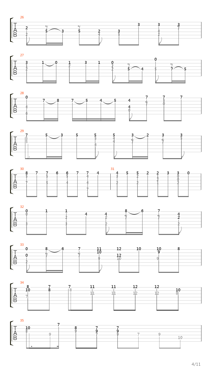 Bwv 1001 Fugue吉他谱