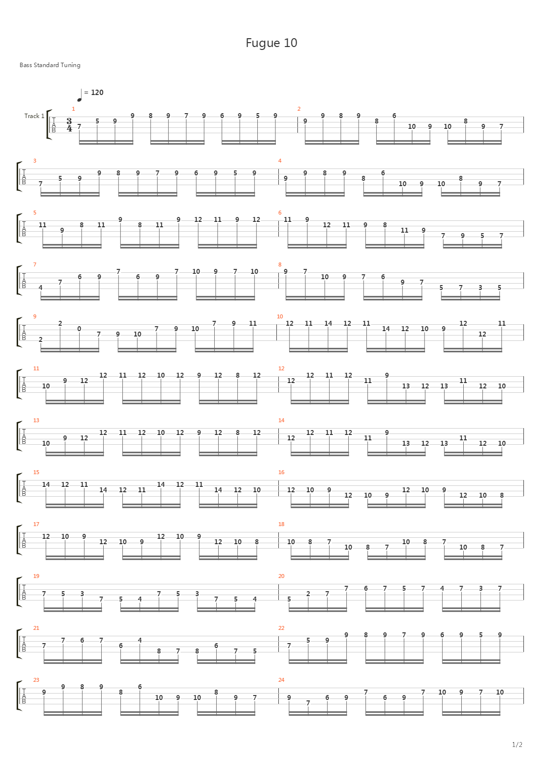 Fugue吉他谱