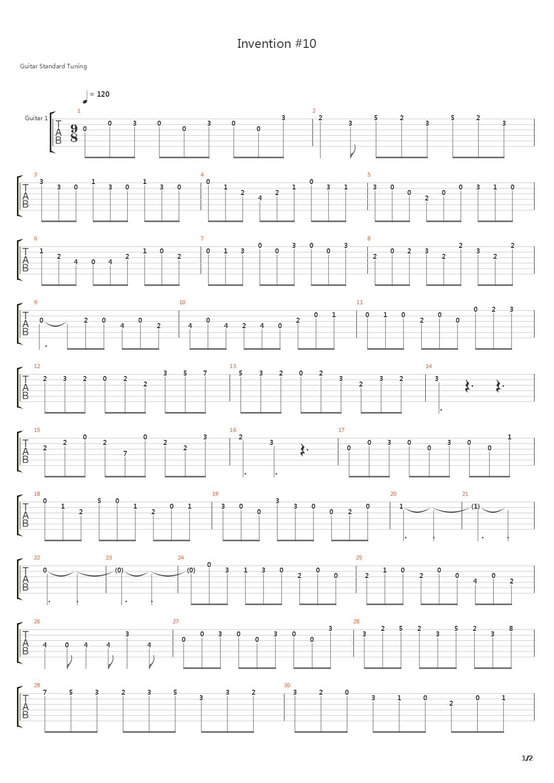 Invention No 10吉他谱