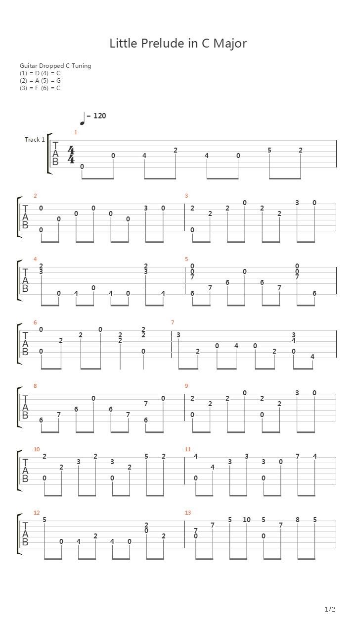 Little Prelude In C Major吉他谱
