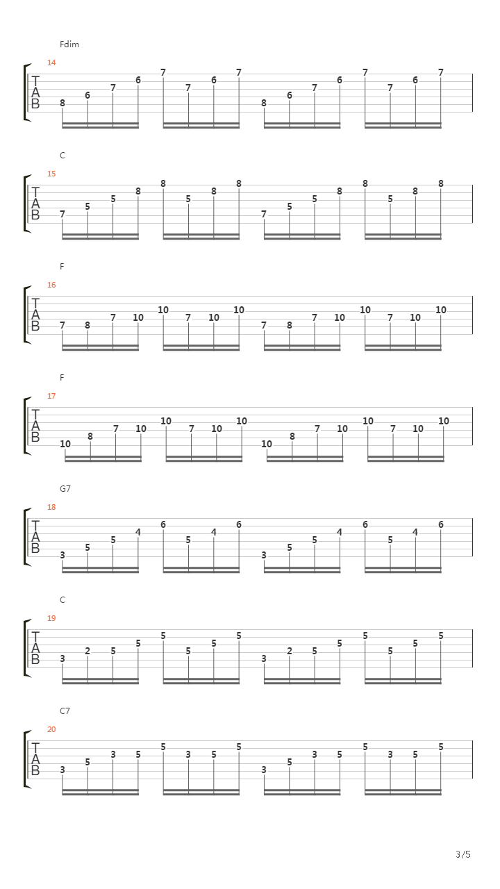 Prelude No 1吉他谱