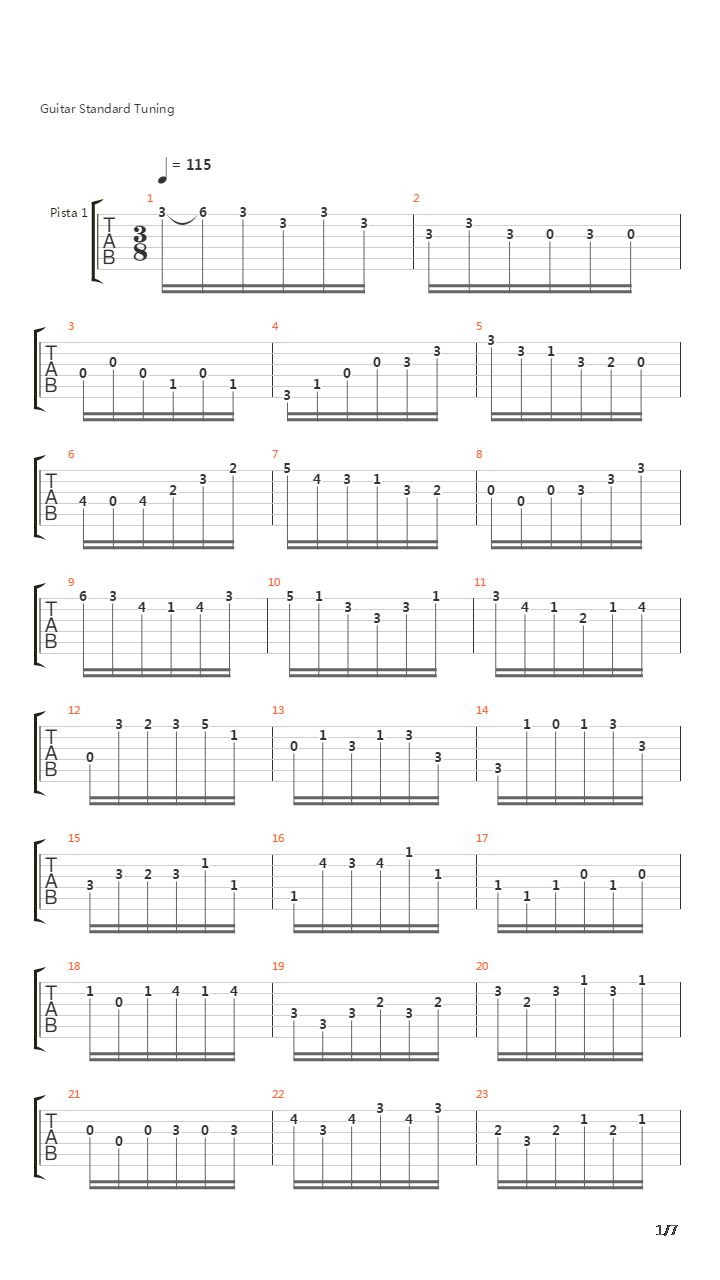 Presto - Bwv 1001 Sonata No 1 In G Minor吉他谱