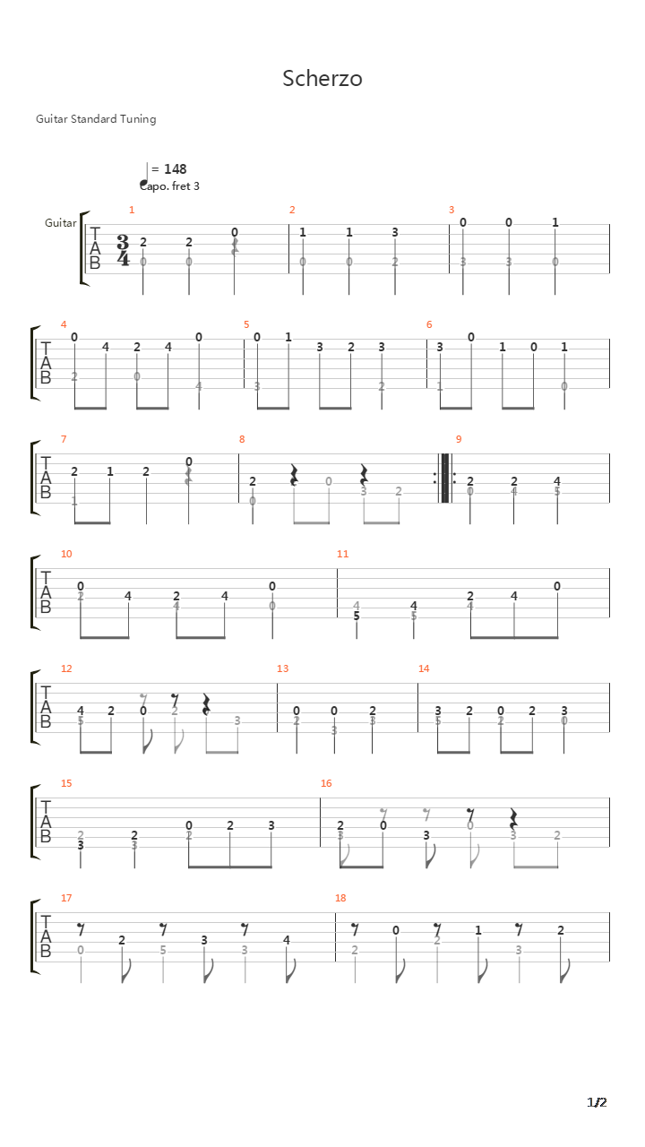 Scherzo In E-flat吉他谱