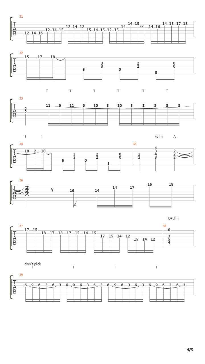 Toccata And Fugue(托卡他与赋格)吉他谱