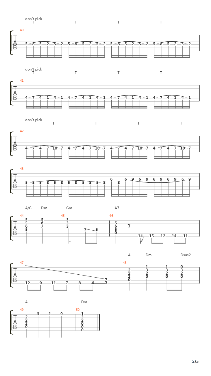 Toccata And Fugue(托卡他与赋格)吉他谱