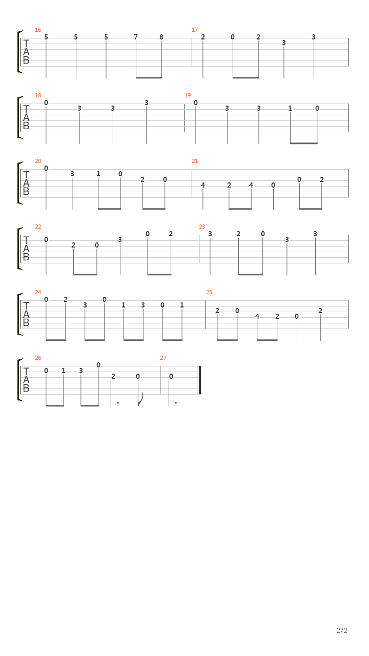 Tudelsack吉他谱