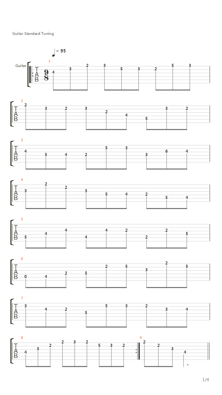Violin Solo No 1 In B Minor吉他谱