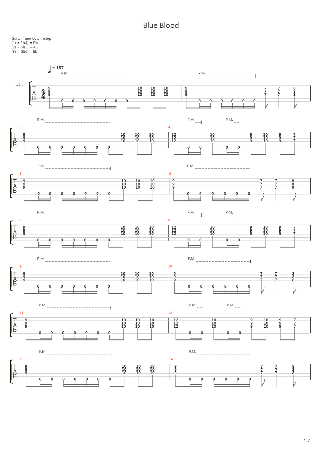 Blue Blood吉他谱