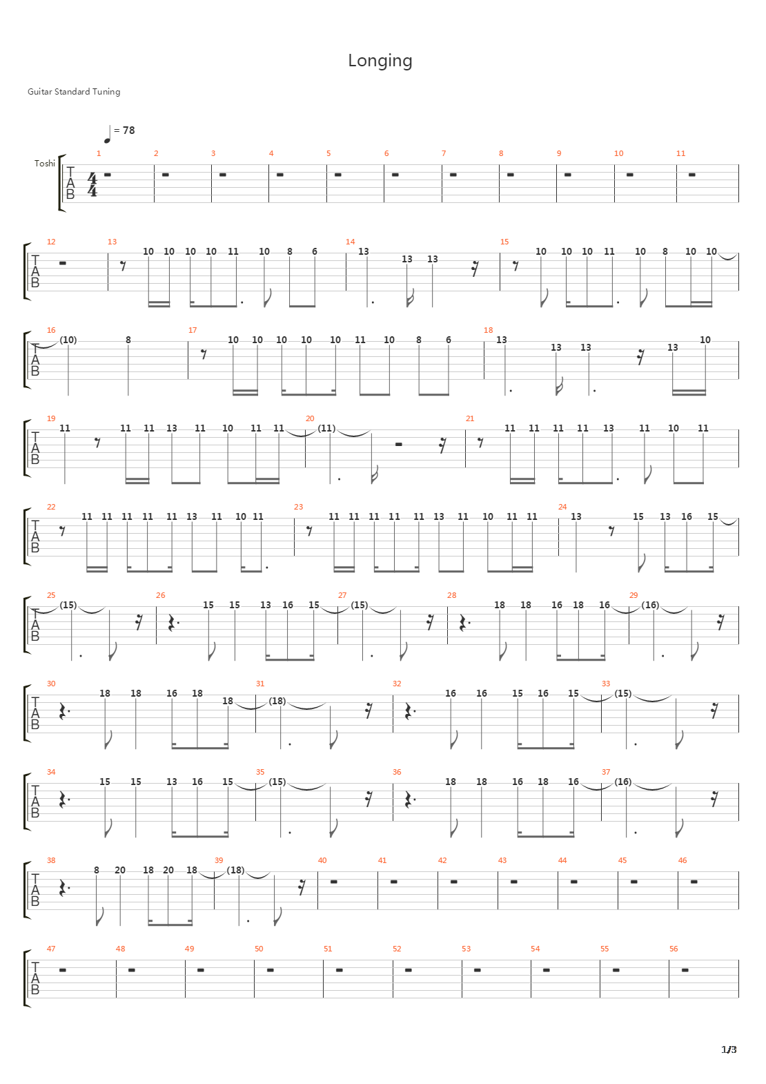 Longing吉他谱