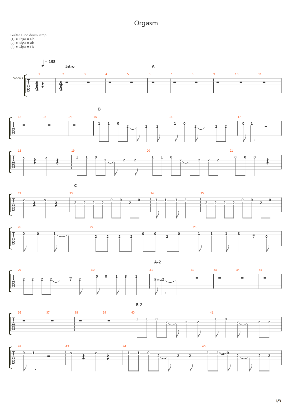 Orgasm吉他谱