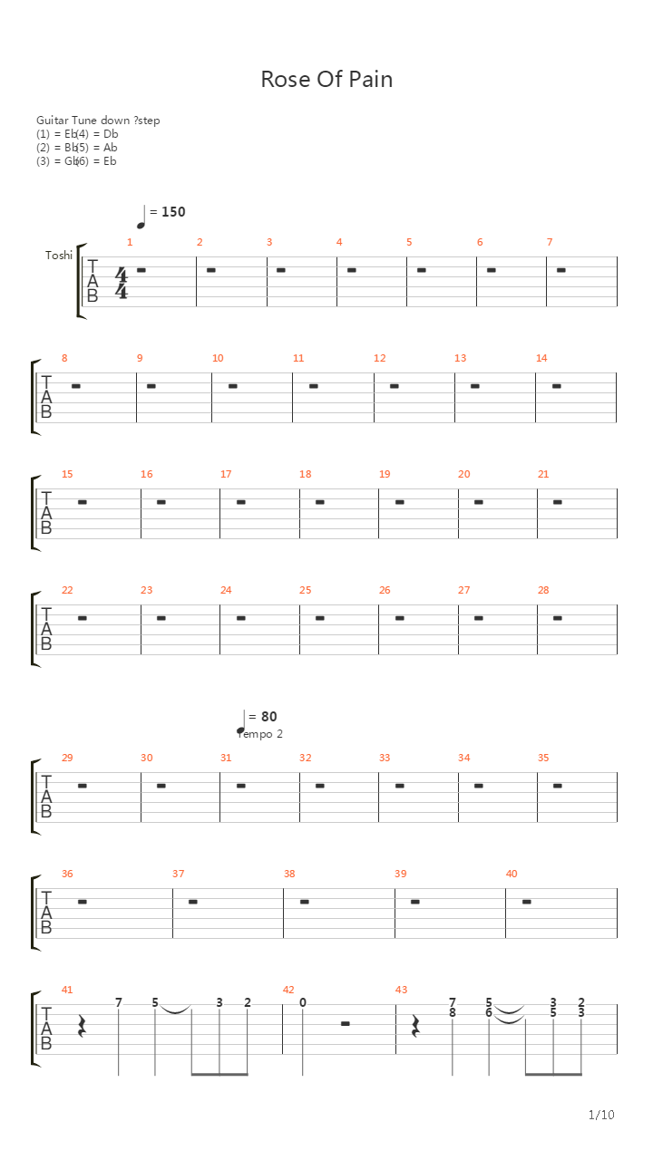 Rose Of Pain吉他谱