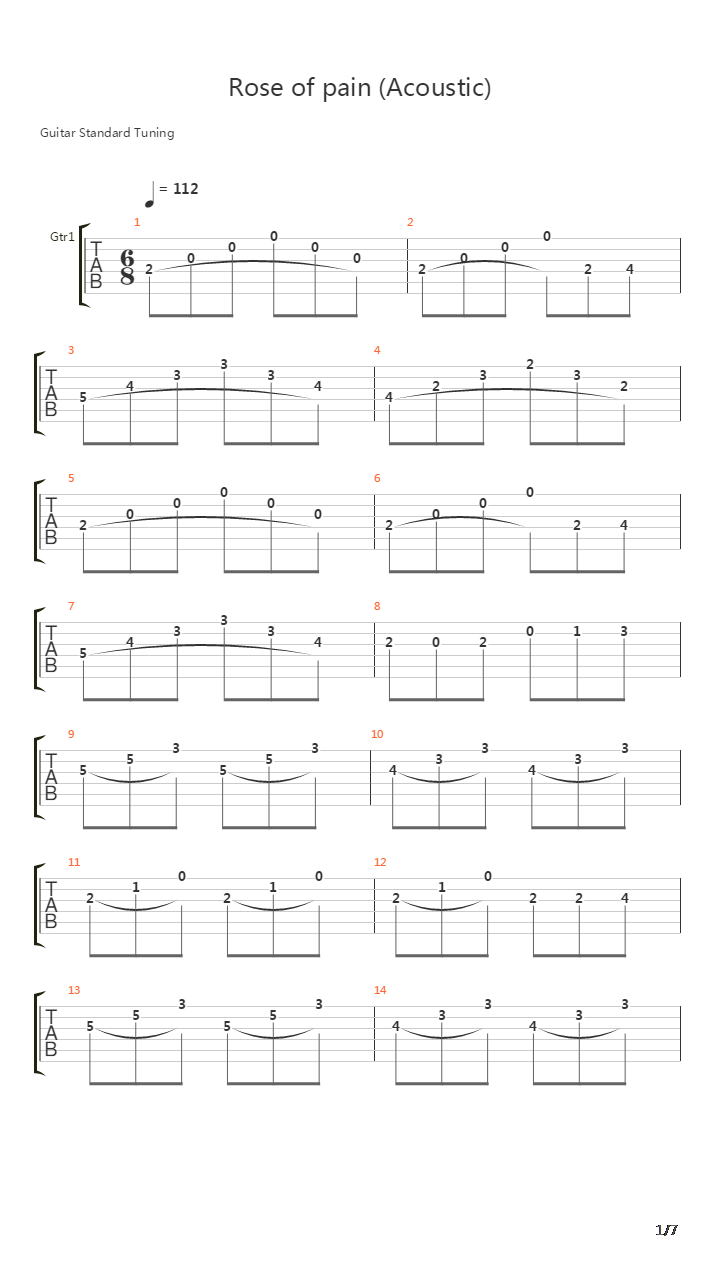 Rose Of Pain吉他谱