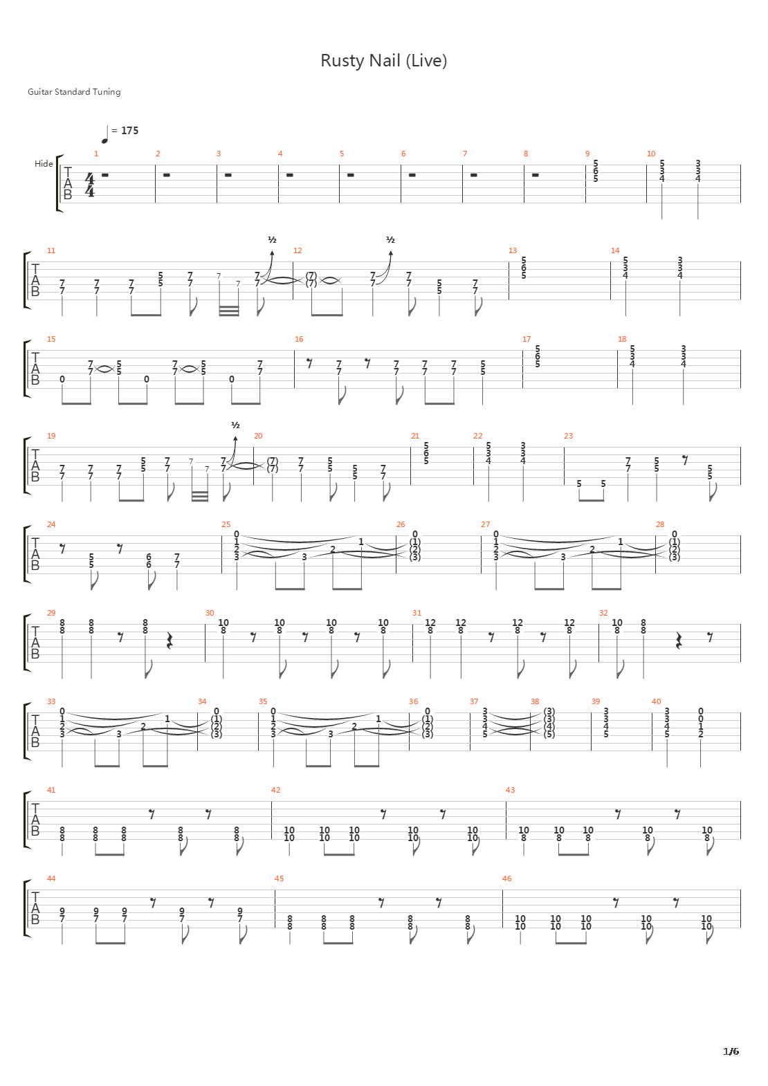 Rusty Nail Live吉他谱