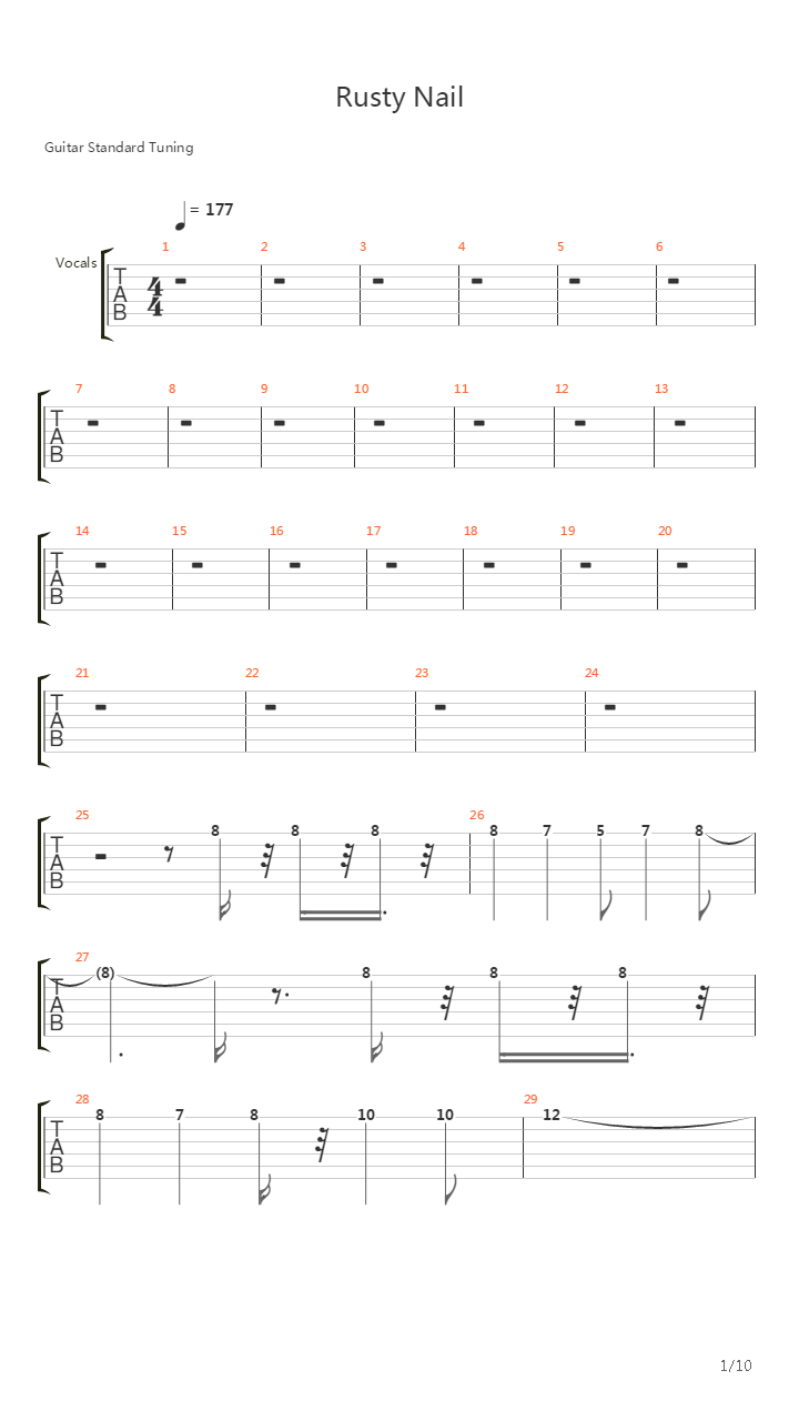 Rusty Nail吉他谱