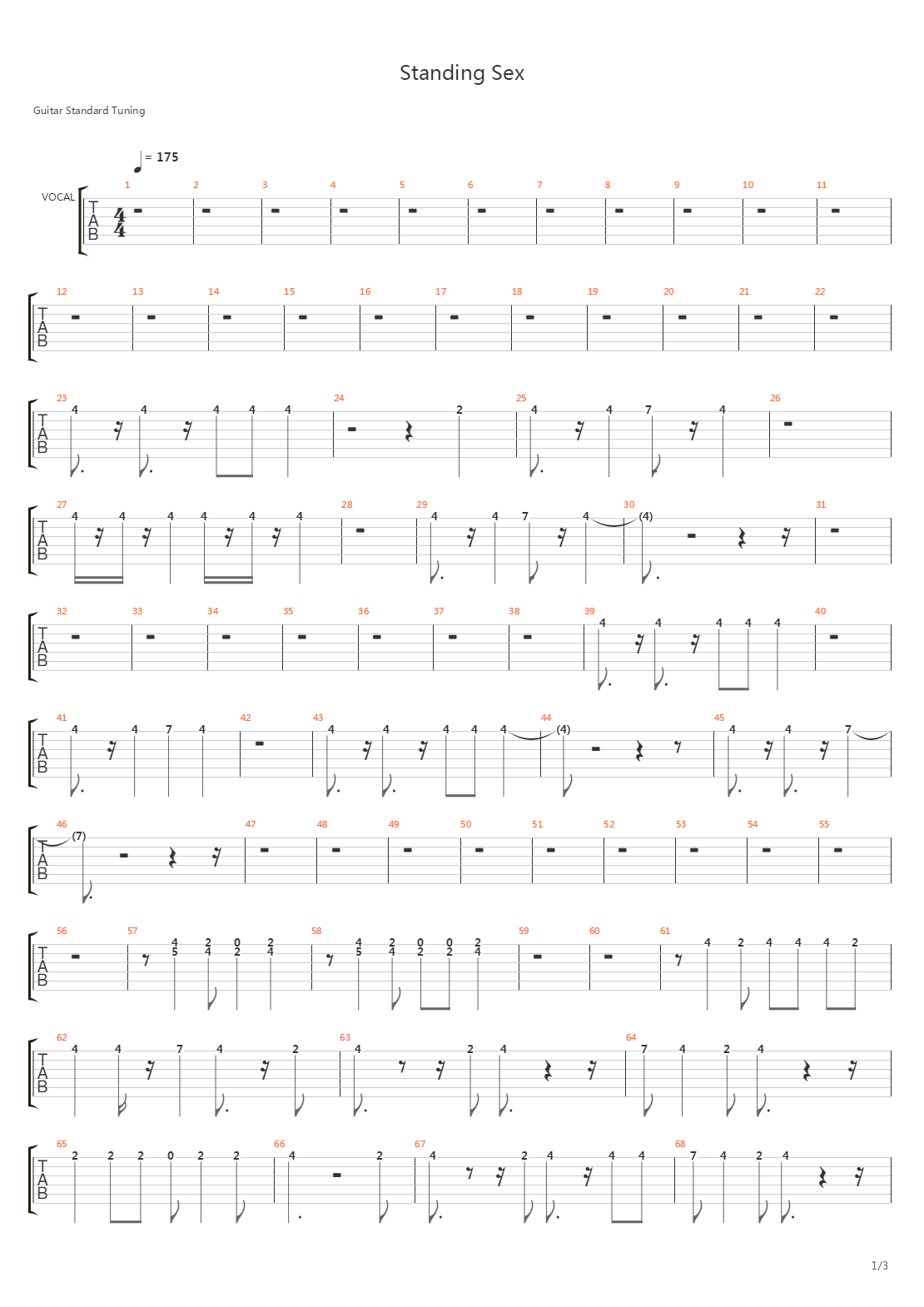 Standing Sex吉他谱
