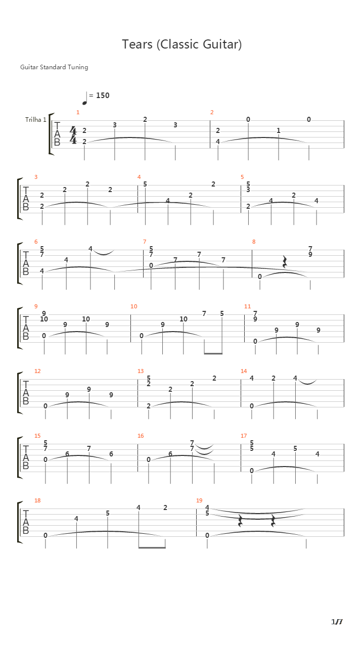 Tears吉他谱